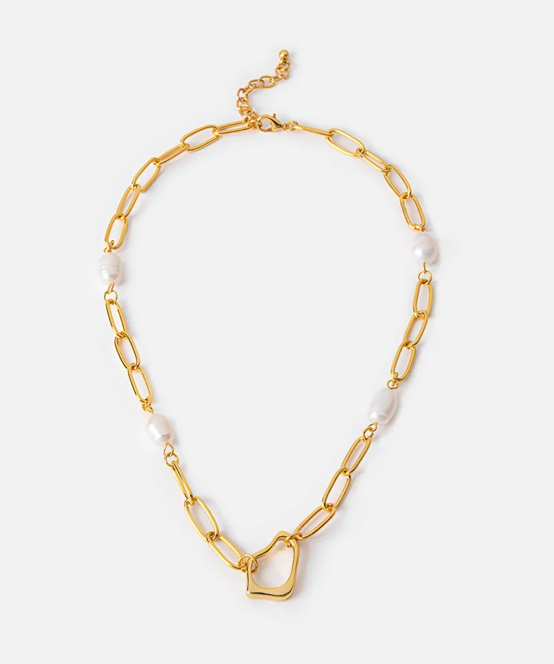 ابيكول Chain Necklace with Faux Pearl